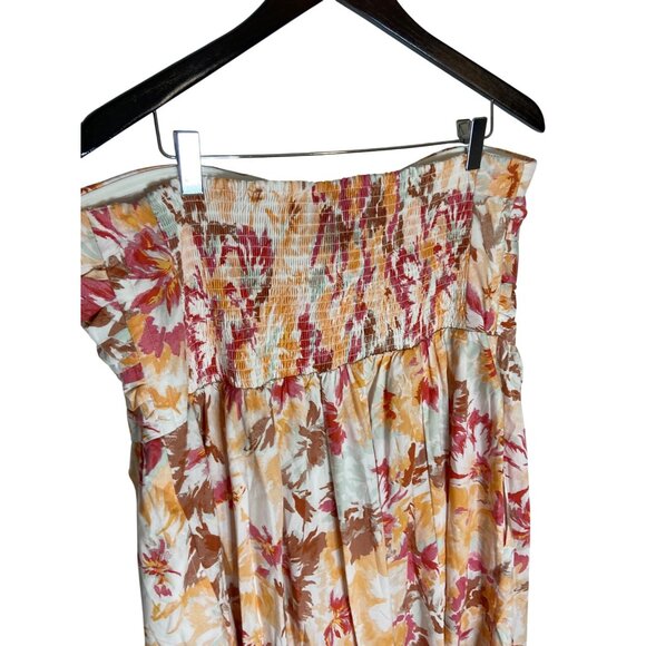 NWT Abercrombie & Fitch Floral Print Poplin Strapless Midi Dress-sz XL - Picture 7 of 10